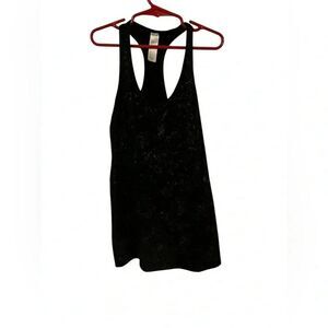 Ivivva by Lululemon girls size 12 tank razorback black with splatter activewear